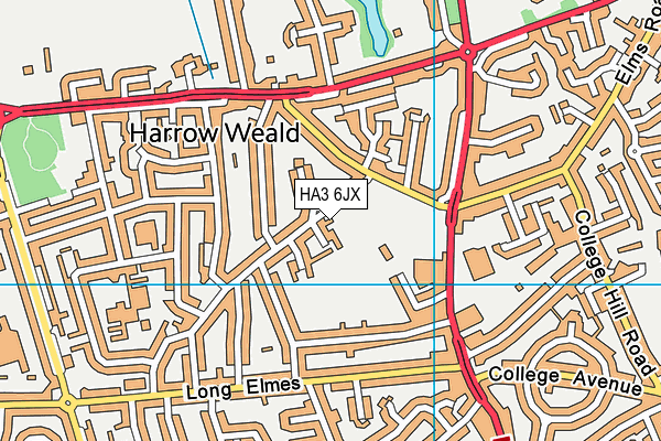 HA3 6JX map - OS VectorMap District (Ordnance Survey)