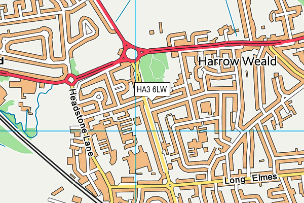 HA3 6LW map - OS VectorMap District (Ordnance Survey)