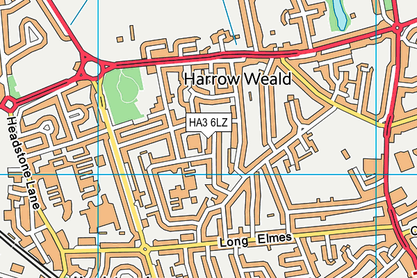 HA3 6LZ map - OS VectorMap District (Ordnance Survey)