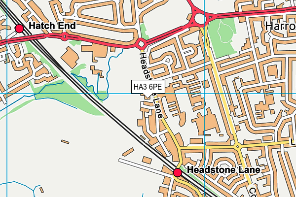 HA3 6PE map - OS VectorMap District (Ordnance Survey)