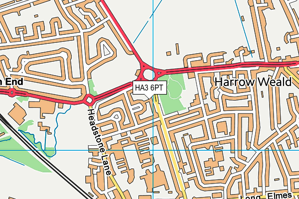 HA3 6PT map - OS VectorMap District (Ordnance Survey)