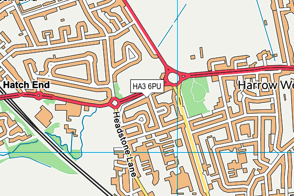 HA3 6PU map - OS VectorMap District (Ordnance Survey)