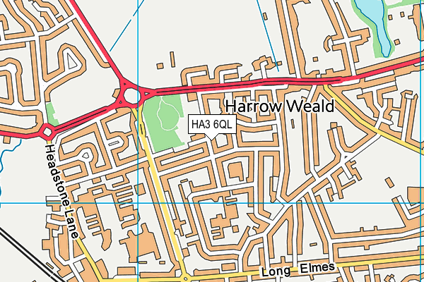 HA3 6QL map - OS VectorMap District (Ordnance Survey)