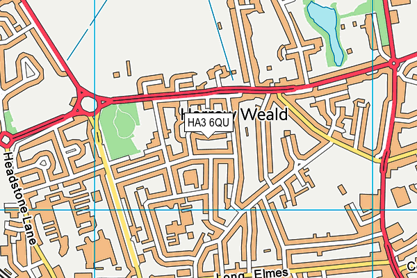 HA3 6QU map - OS VectorMap District (Ordnance Survey)