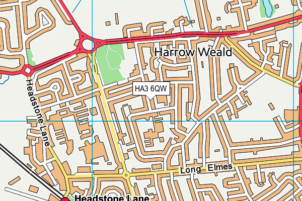 HA3 6QW map - OS VectorMap District (Ordnance Survey)