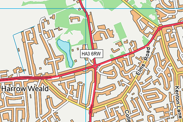 HA3 6RW map - OS VectorMap District (Ordnance Survey)