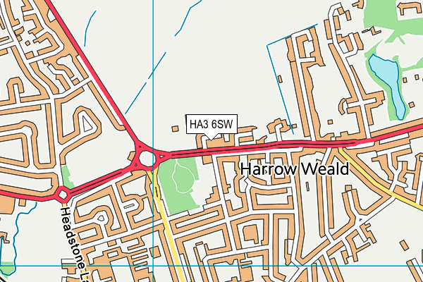HA3 6SW map - OS VectorMap District (Ordnance Survey)