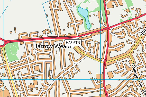 HA3 6TN map - OS VectorMap District (Ordnance Survey)