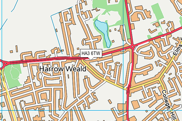 HA3 6TW map - OS VectorMap District (Ordnance Survey)