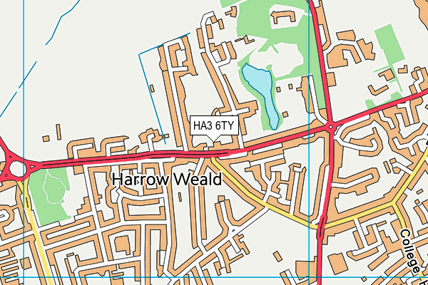 HA3 6TY map - OS VectorMap District (Ordnance Survey)