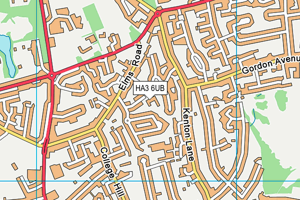 HA3 6UB map - OS VectorMap District (Ordnance Survey)