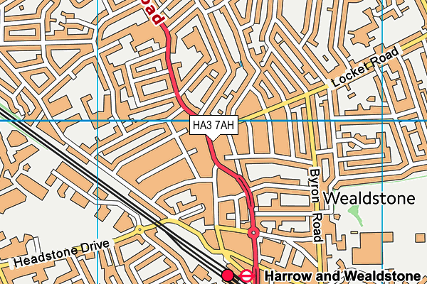 HA3 7AH map - OS VectorMap District (Ordnance Survey)