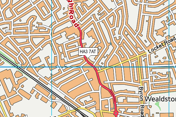 HA3 7AT map - OS VectorMap District (Ordnance Survey)