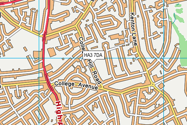 HA3 7DA map - OS VectorMap District (Ordnance Survey)
