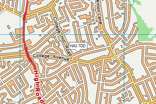 HA3 7DD map - OS VectorMap District (Ordnance Survey)