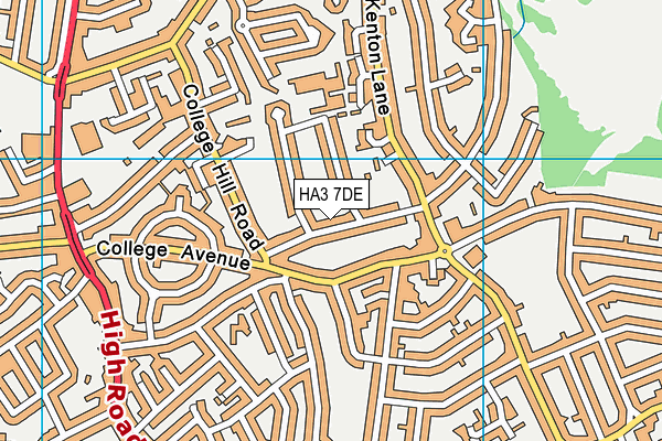 HA3 7DE map - OS VectorMap District (Ordnance Survey)