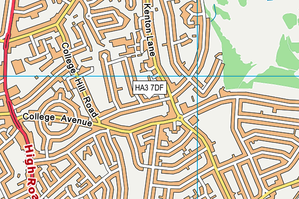 HA3 7DF map - OS VectorMap District (Ordnance Survey)