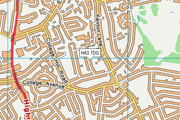 HA3 7DG map - OS VectorMap District (Ordnance Survey)