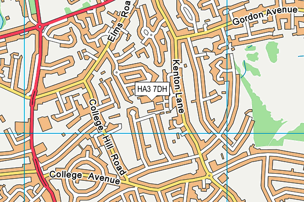 HA3 7DH map - OS VectorMap District (Ordnance Survey)