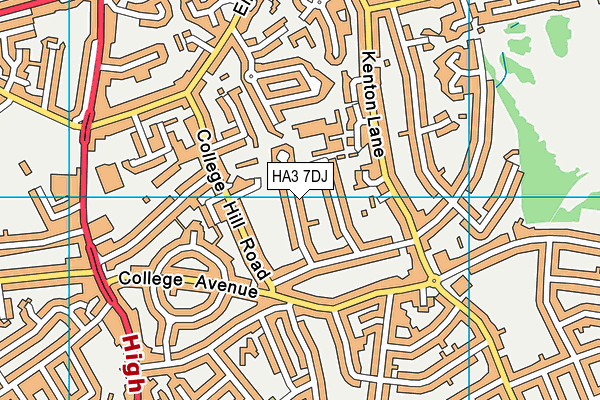 HA3 7DJ map - OS VectorMap District (Ordnance Survey)