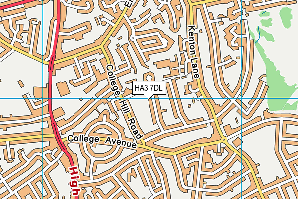 HA3 7DL map - OS VectorMap District (Ordnance Survey)