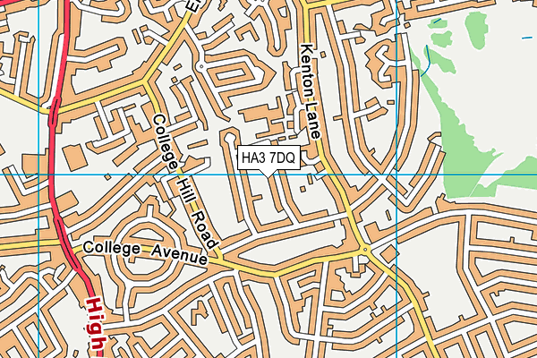 HA3 7DQ map - OS VectorMap District (Ordnance Survey)