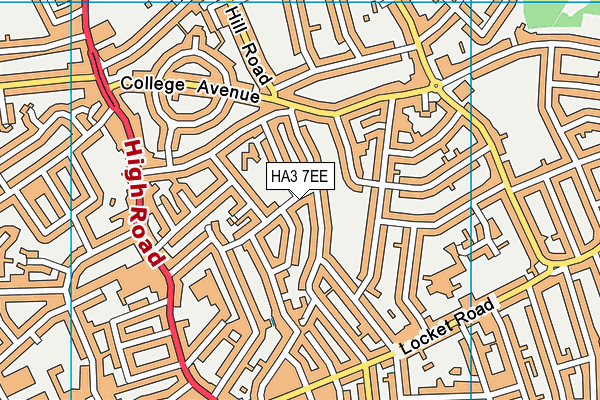 HA3 7EE map - OS VectorMap District (Ordnance Survey)