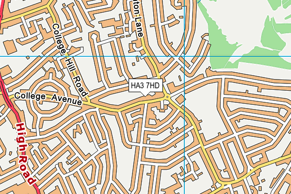HA3 7HD map - OS VectorMap District (Ordnance Survey)