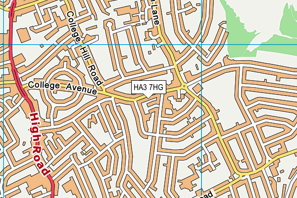 HA3 7HG map - OS VectorMap District (Ordnance Survey)
