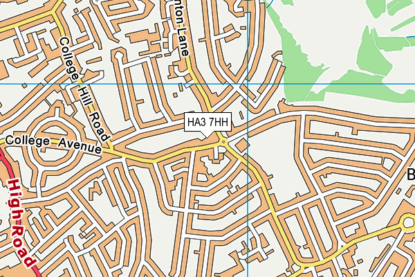 HA3 7HH map - OS VectorMap District (Ordnance Survey)