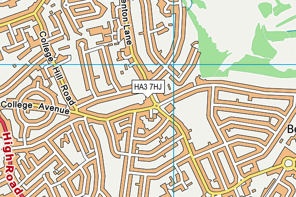 HA3 7HJ map - OS VectorMap District (Ordnance Survey)