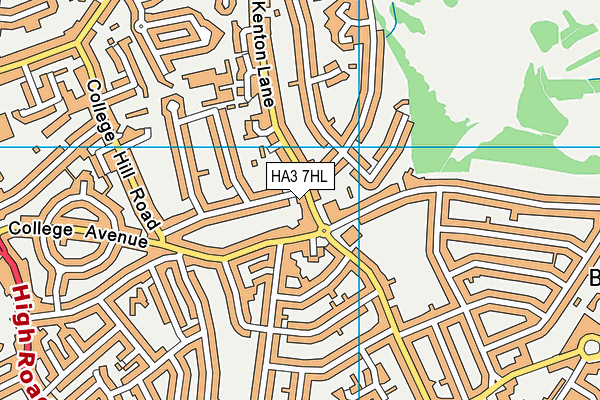 HA3 7HL map - OS VectorMap District (Ordnance Survey)
