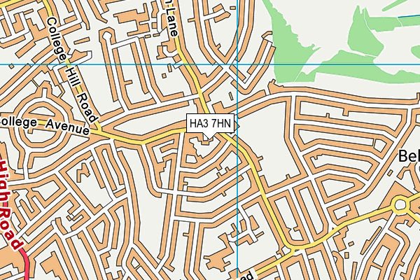 HA3 7HN map - OS VectorMap District (Ordnance Survey)