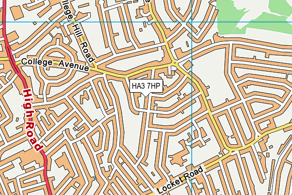 HA3 7HP map - OS VectorMap District (Ordnance Survey)