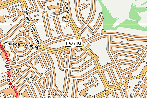 HA3 7HQ map - OS VectorMap District (Ordnance Survey)