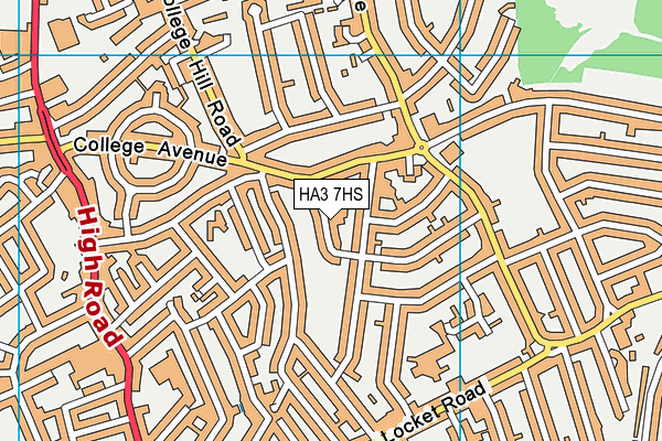 HA3 7HS map - OS VectorMap District (Ordnance Survey)