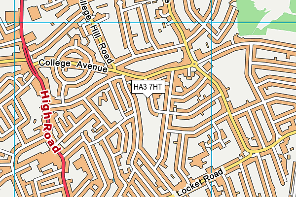 HA3 7HT map - OS VectorMap District (Ordnance Survey)