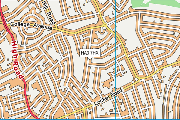 HA3 7HX map - OS VectorMap District (Ordnance Survey)