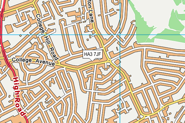 HA3 7JF map - OS VectorMap District (Ordnance Survey)