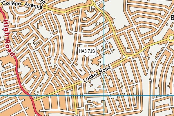 HA3 7JS map - OS VectorMap District (Ordnance Survey)