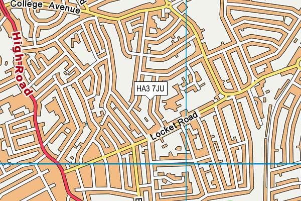 HA3 7JU map - OS VectorMap District (Ordnance Survey)