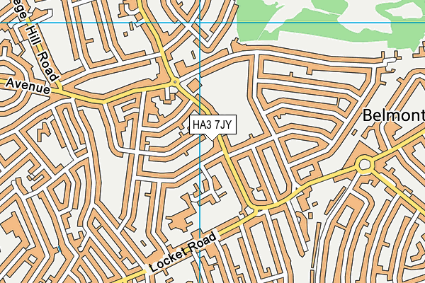 HA3 7JY map - OS VectorMap District (Ordnance Survey)