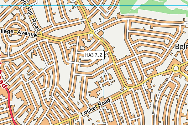 HA3 7JZ map - OS VectorMap District (Ordnance Survey)