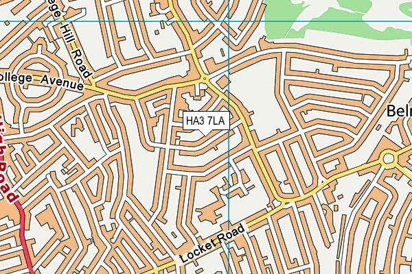 HA3 7LA map - OS VectorMap District (Ordnance Survey)