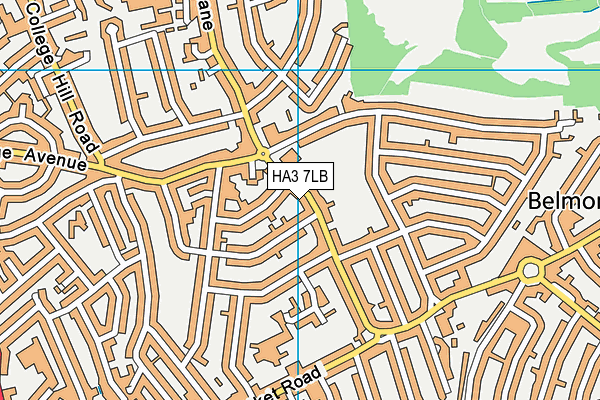 HA3 7LB map - OS VectorMap District (Ordnance Survey)