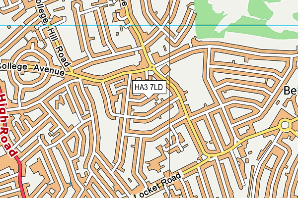 HA3 7LD map - OS VectorMap District (Ordnance Survey)