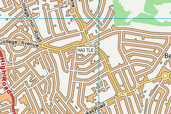 HA3 7LE map - OS VectorMap District (Ordnance Survey)