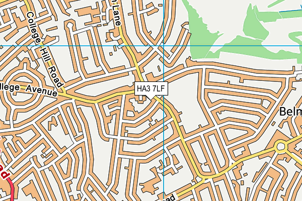 HA3 7LF map - OS VectorMap District (Ordnance Survey)