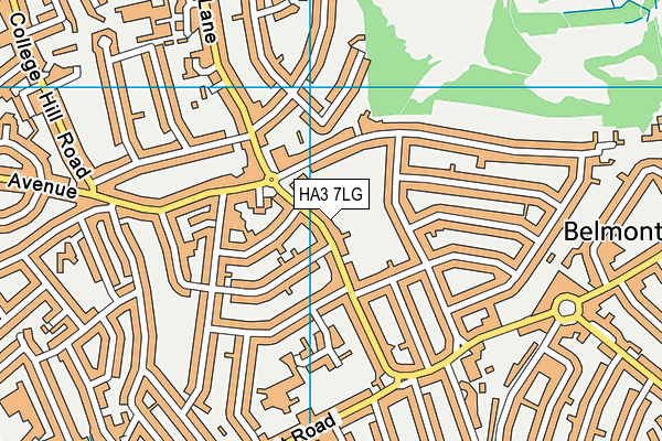 HA3 7LG map - OS VectorMap District (Ordnance Survey)