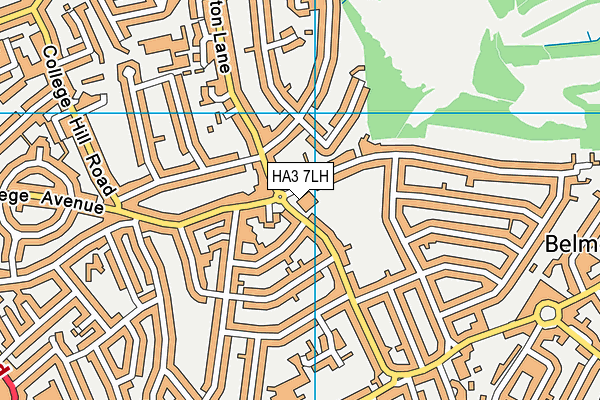 HA3 7LH map - OS VectorMap District (Ordnance Survey)